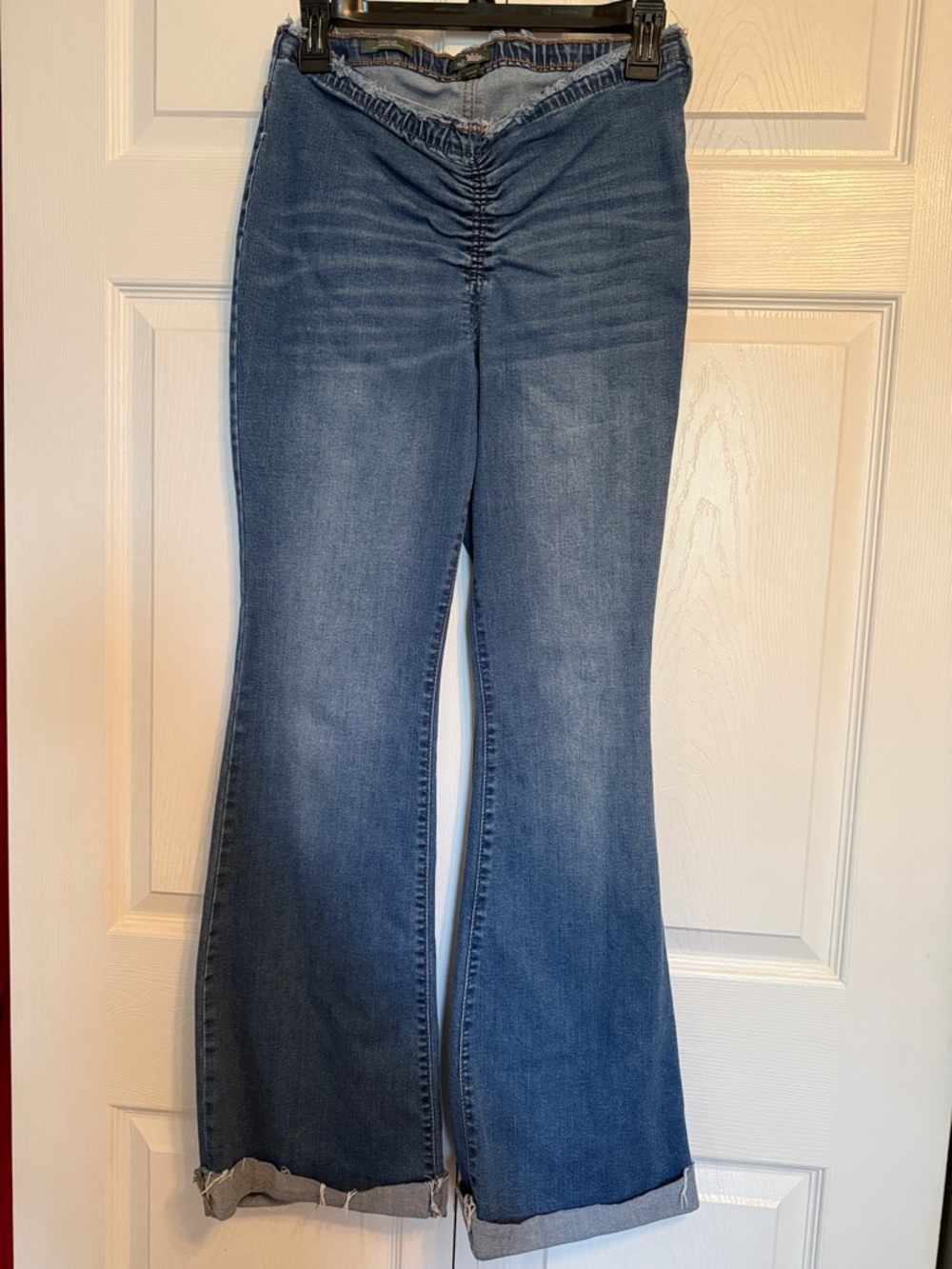 wild fable Blue Ruched-Waist Flare Jeans